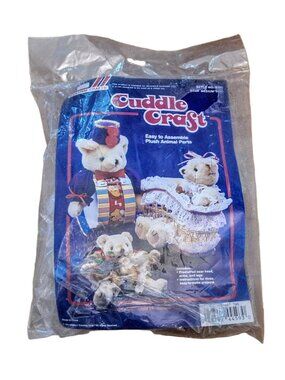 Vintage Westrim Crafts Small Teddy Bear Parts Kit Jingle Bell Bear NIP